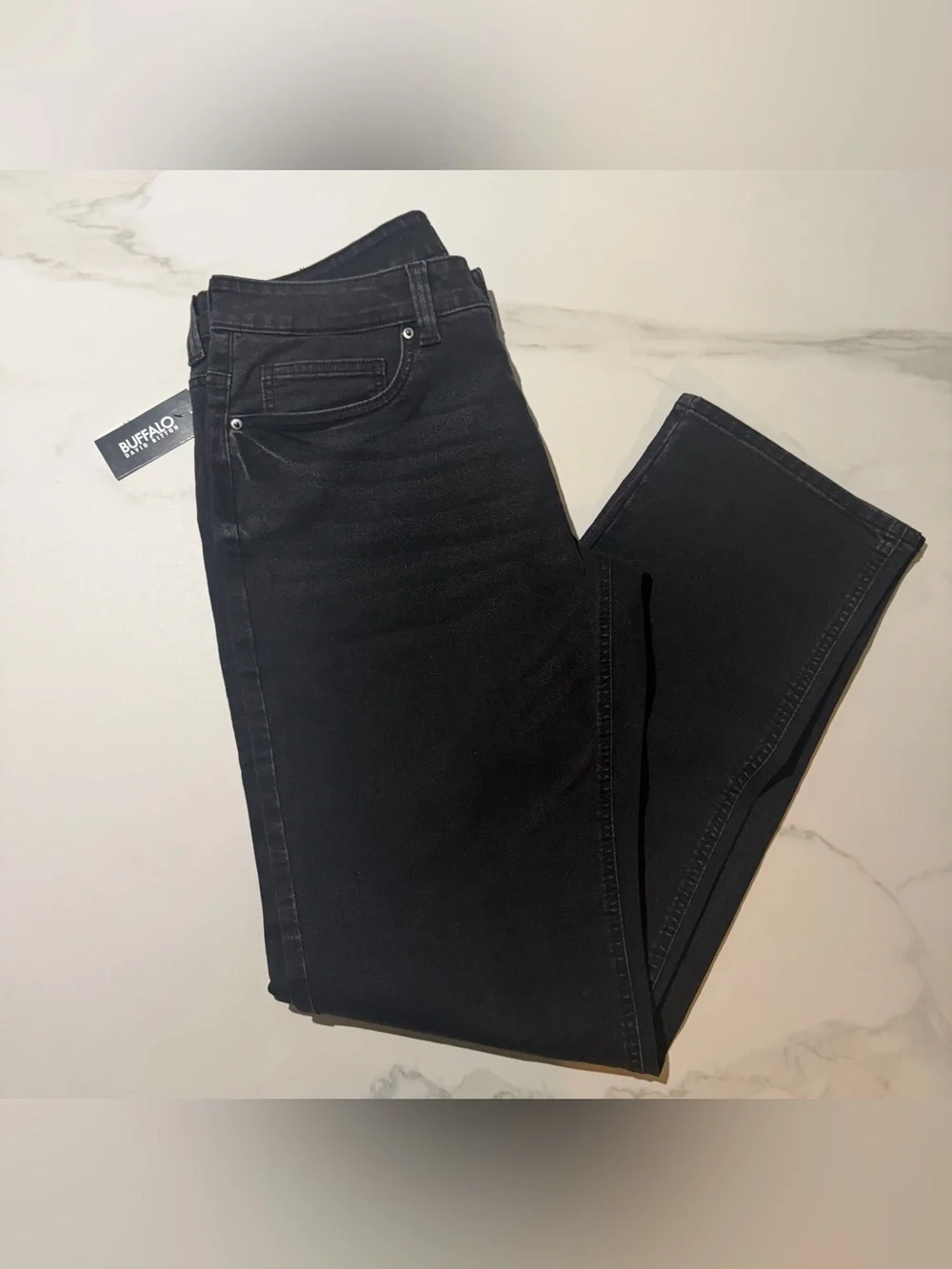 Buffalo David Bitton Men's Slim Straight Jeans in Black Sanded - Size 32X32